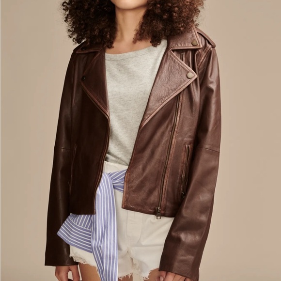 Lucky brand classic leather jacket moto - Picture 1 of 3